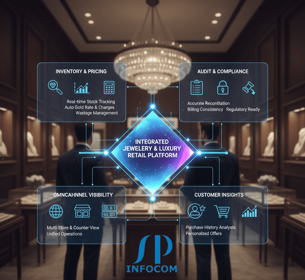 SP Infocom digital solutions for jewellery and luxury retail business management