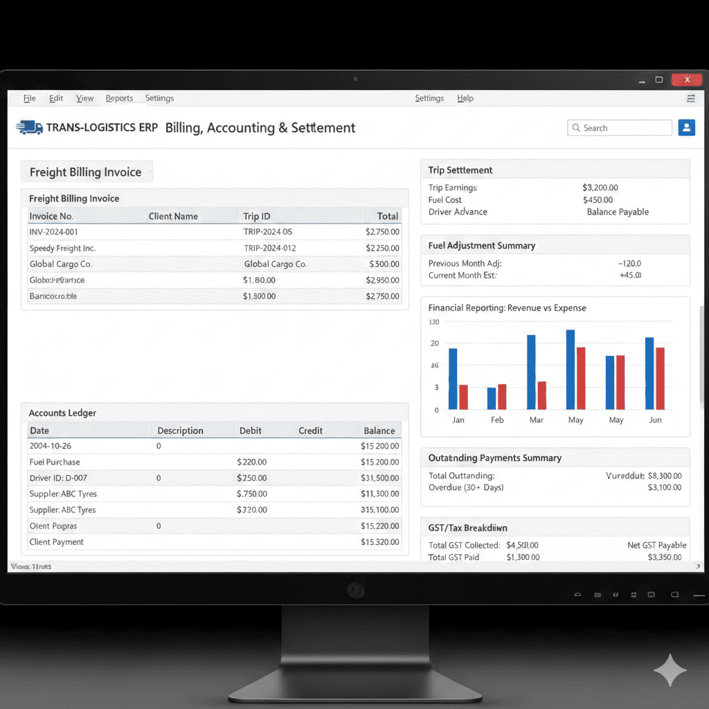 Logistics billing and accounting management software