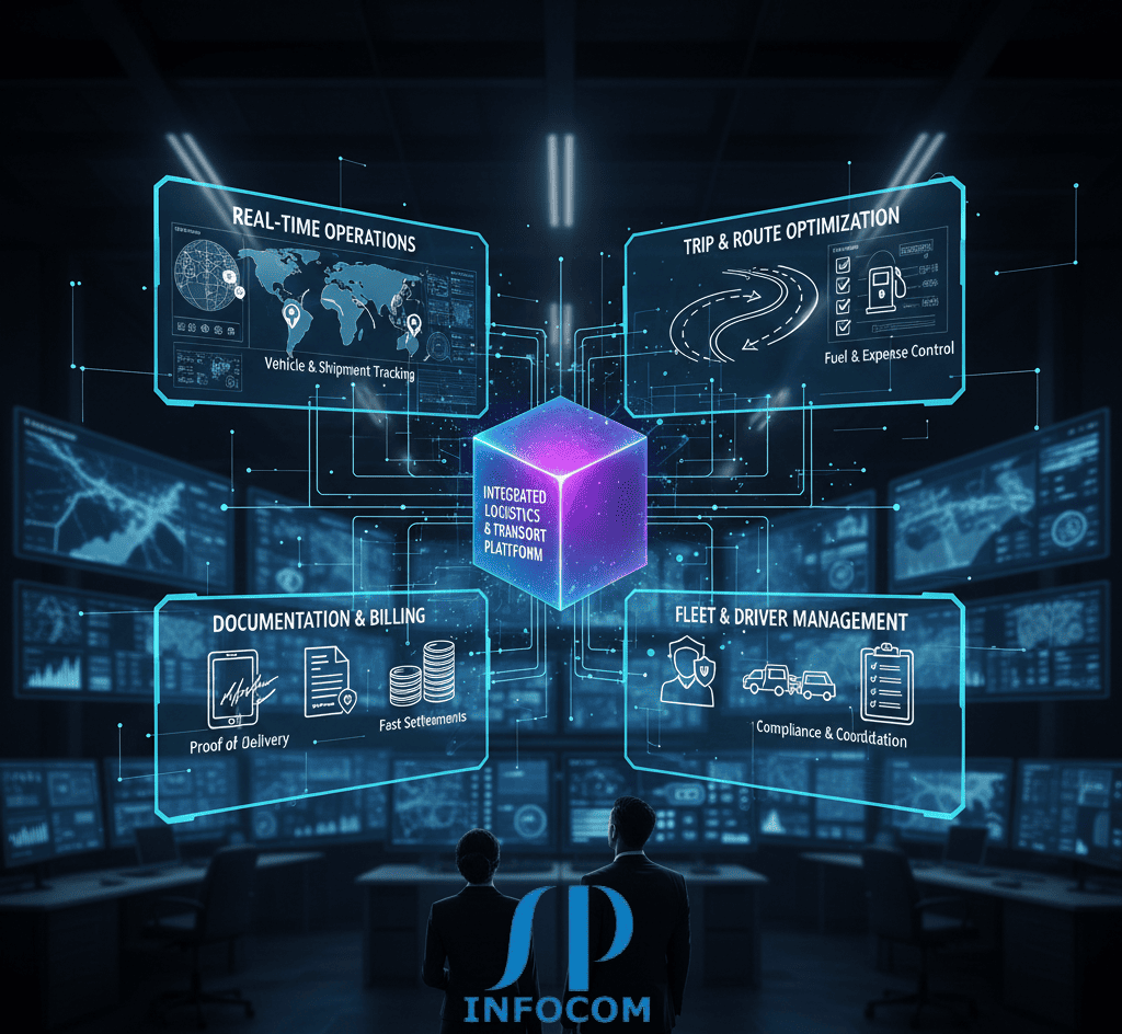 SP Infocom digital solutions for logistics and transport operations, fleet and supply chain management