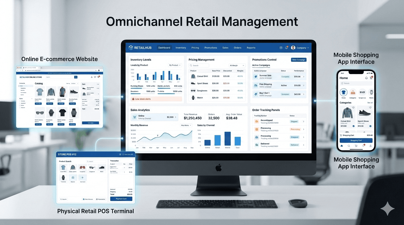 Omnichannel retail management software integrating online and offline sales