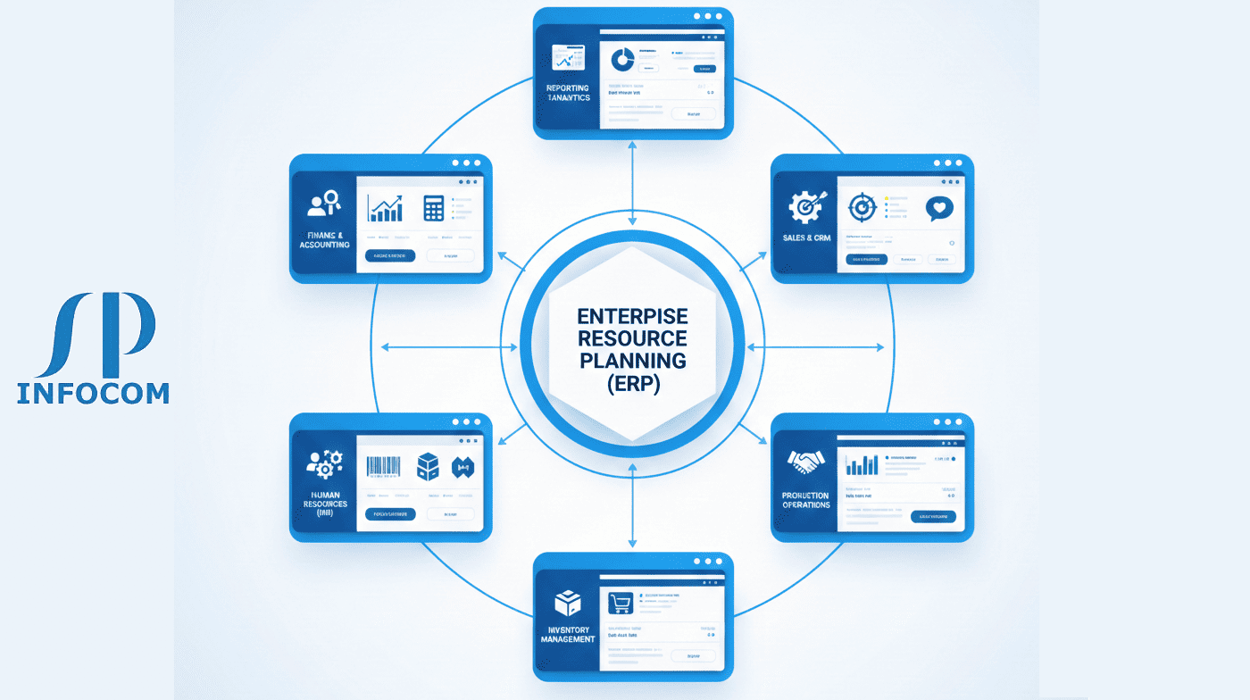 Enterprise resource planning ERP software for integrated business operations