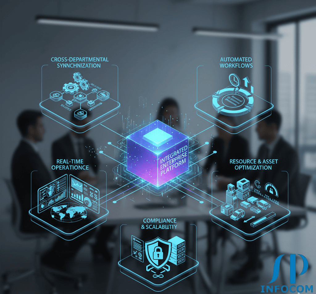 SP Infocom enterprise solutions helping modern businesses manage complex operations efficiently