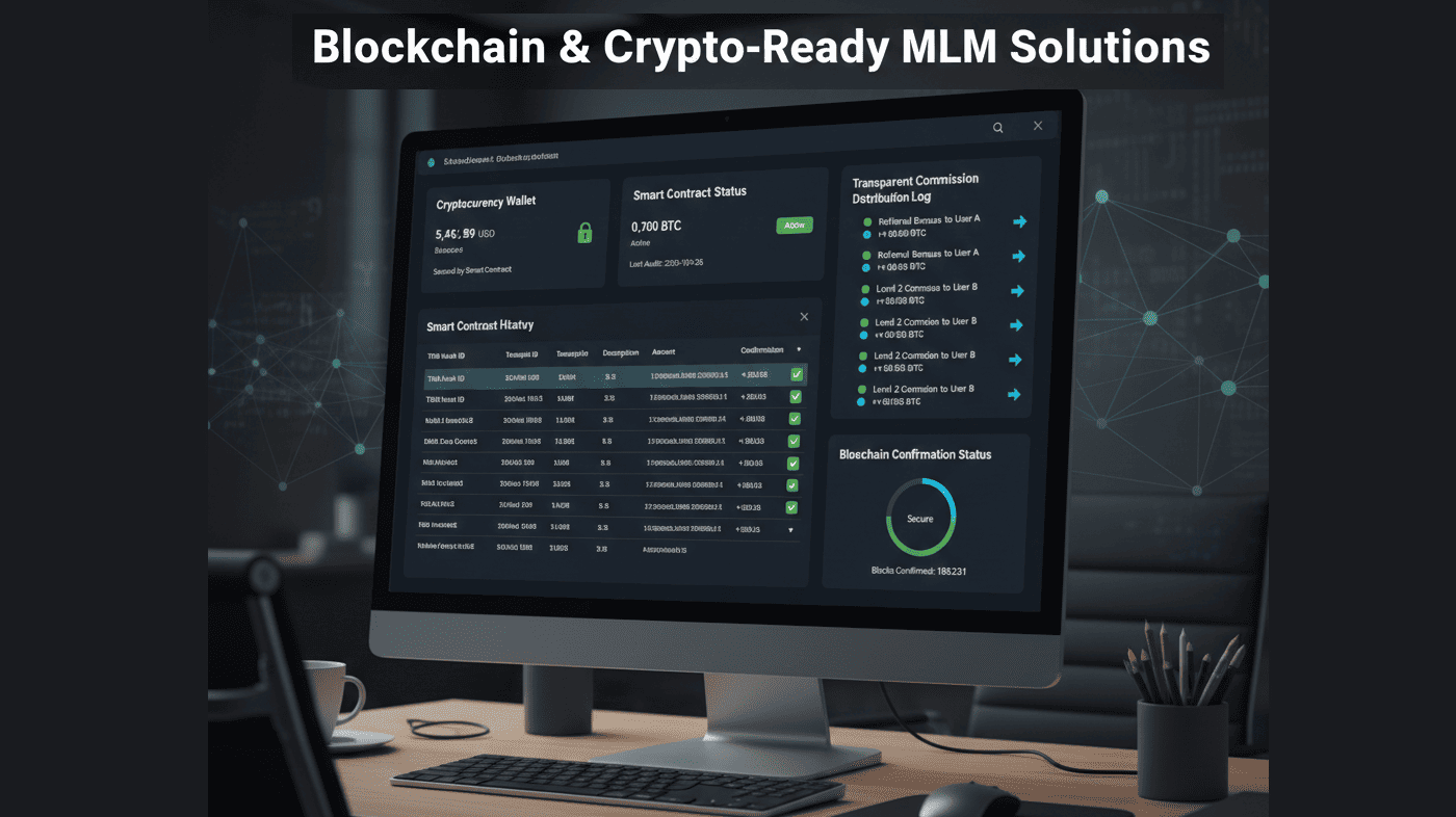 Blockchain and cryptocurrency enabled MLM software solution