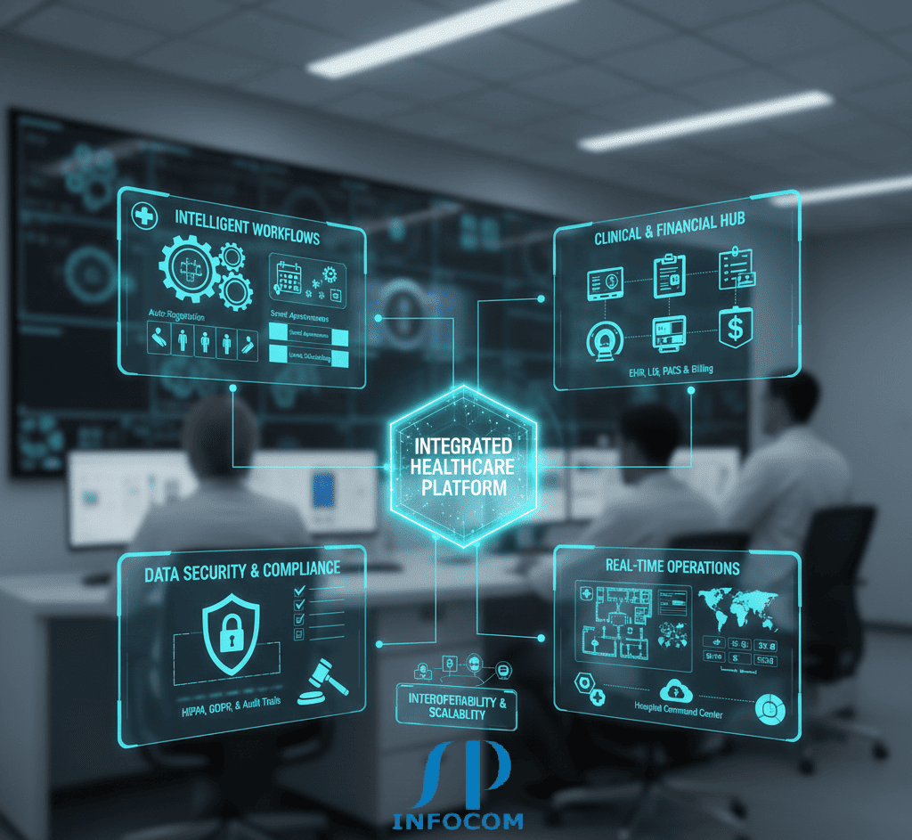 SP Infocom healthcare software solutions for hospitals, clinics, and medical institutions