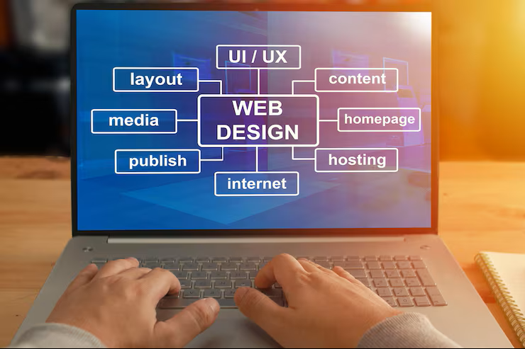 Modern website design and development illustration by SP Infocom